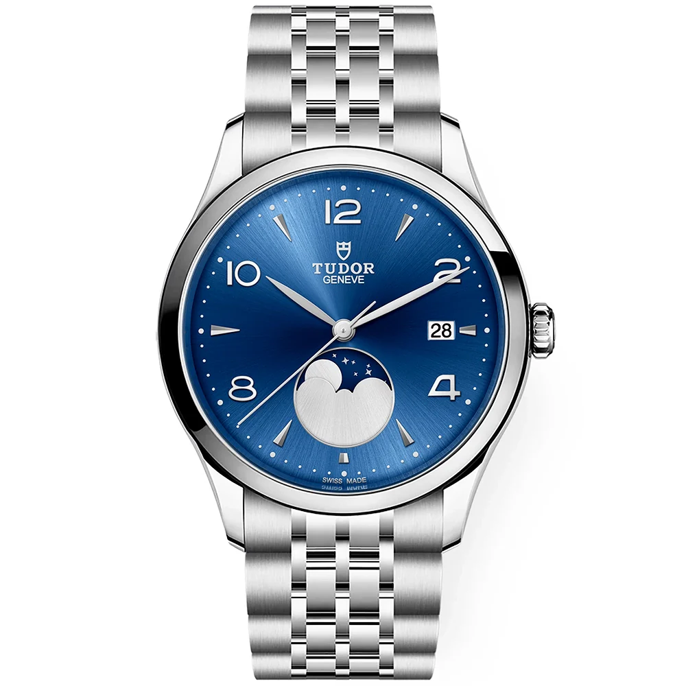 1926 Luna 39mm Blue Sunray Moonphase Dial Automatic Watch