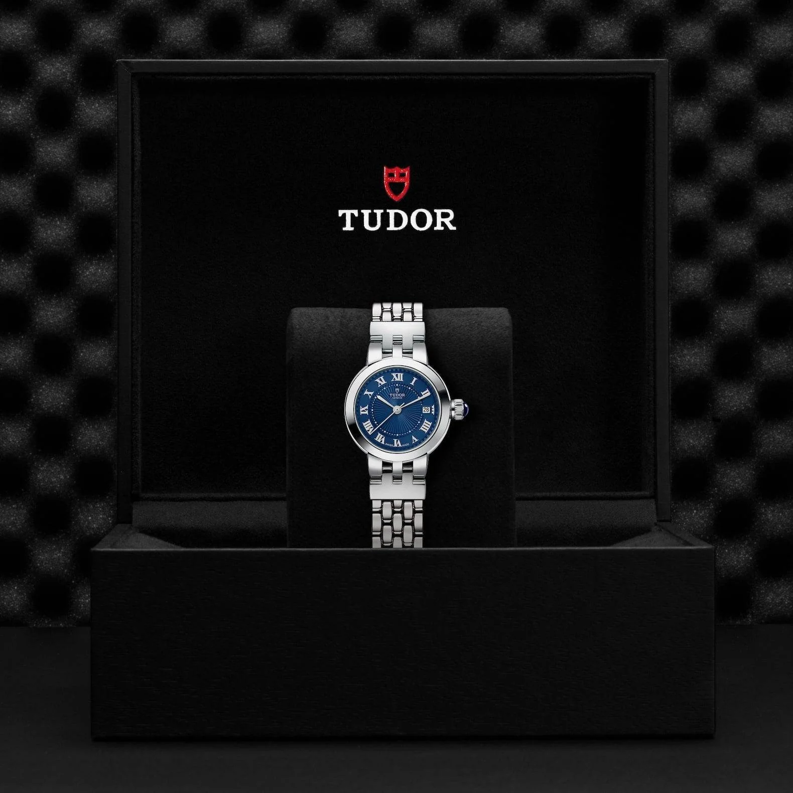 Clair de Rose 26mm Blue Guilloche Dial Ladies Bracelet Watch - Image 3