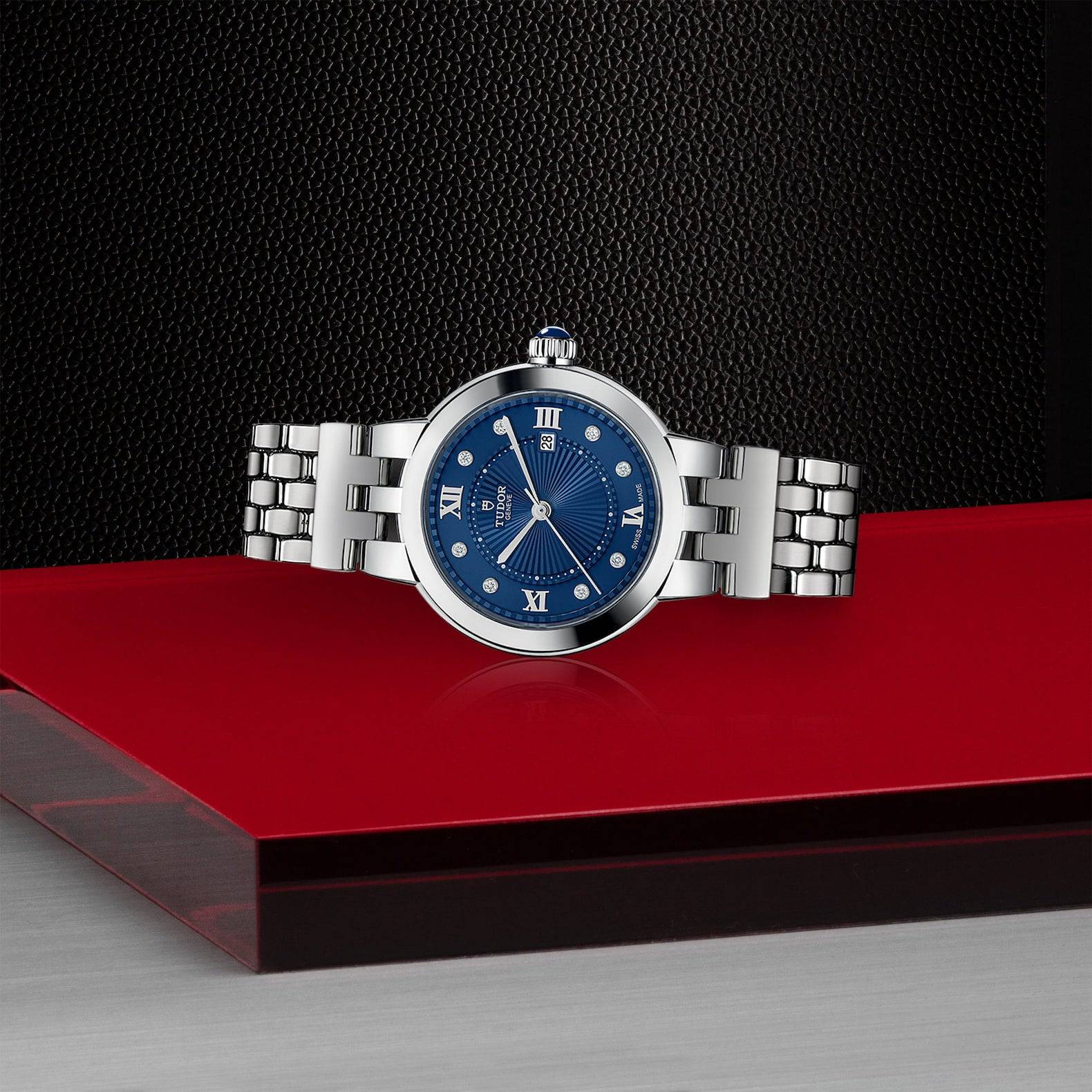 Clair de Rose 30mm Blue Diamond Dial Ladies Bracelet Watch - Image 4