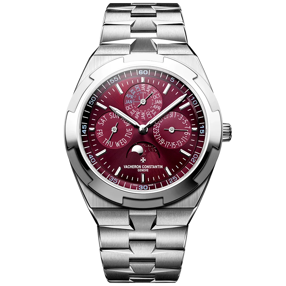 Overseas Perpetual Calendar 41.5mm 18ct White Gold Burgundy Dial Watch