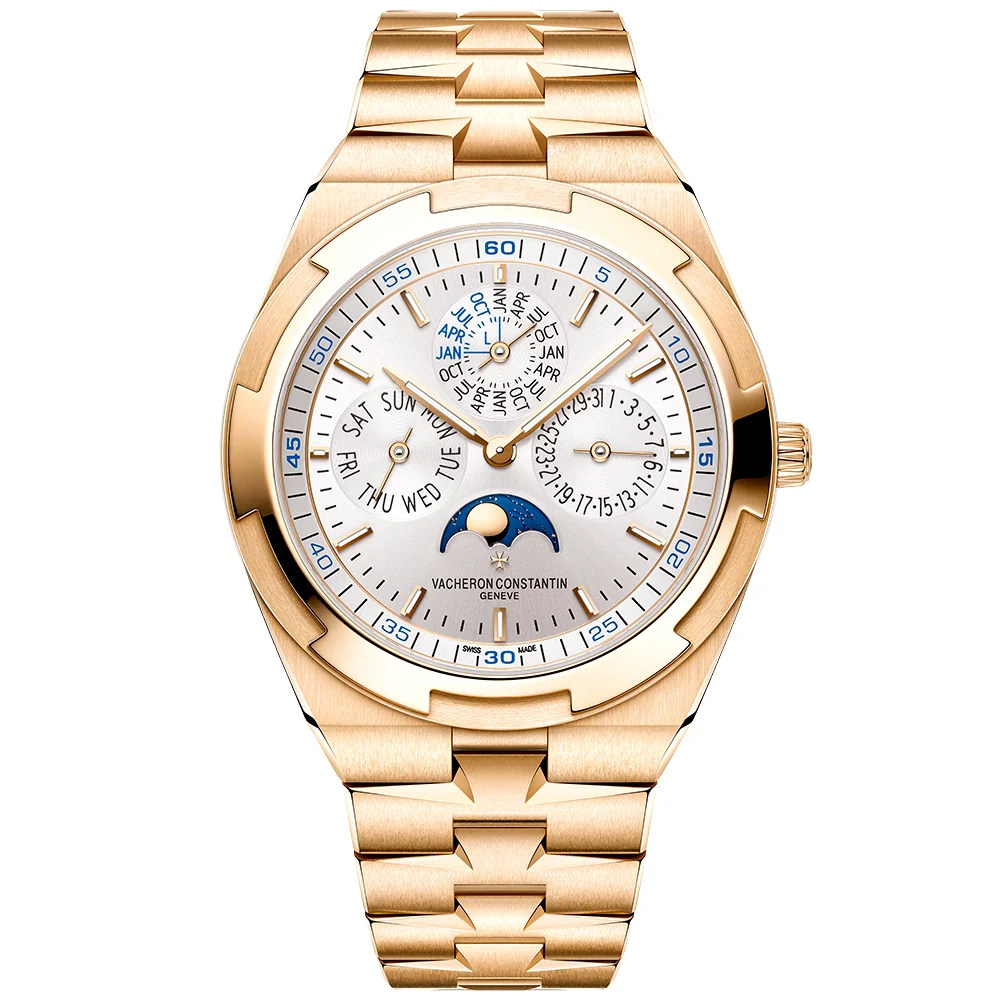 Overseas Perpetual Calendar Ultra-Thin Silver Dial 18ct Pink Gold Watch
