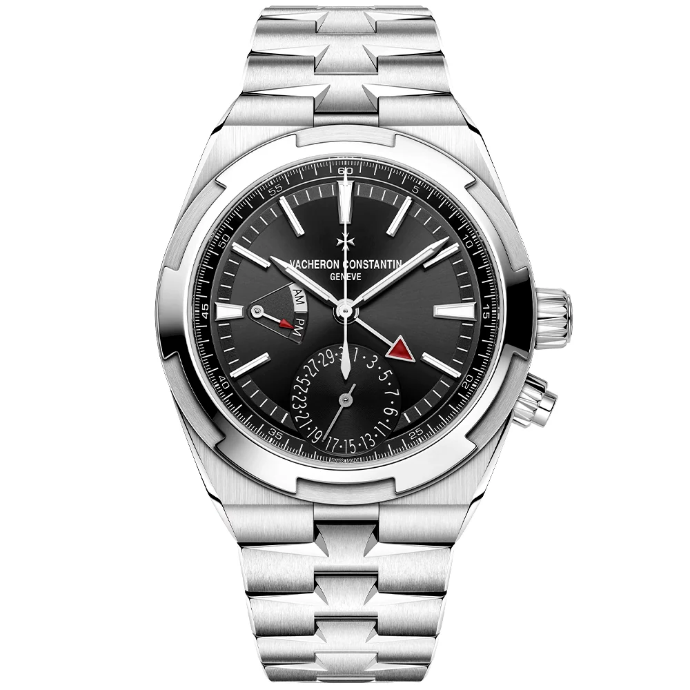 Overseas Dual Time 41mm Steel Black Dial Mens Automatic Watch